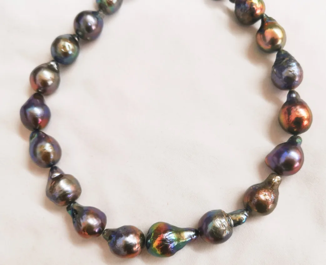 Huge 17 "15-20mm Natural Black Red Peacock Genuine Pearl Necklace Sterling Silver 925
Huge 17 "15-20mm Natural Black Red Peacock Genuine Pearl Necklace Sterling Silver 925