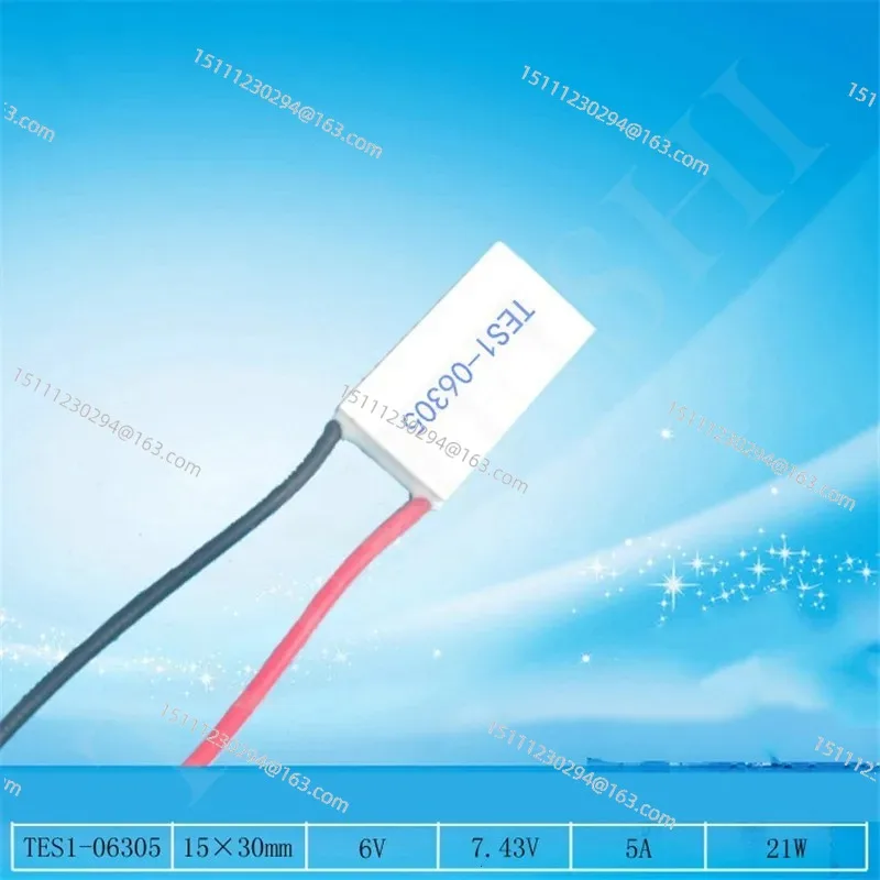 10pcs Refrigeration sheet 15*30mm 6V5A cold 21W semiconductor cooling film TES1-06305
10pcs Refrigeration sheet 15*30mm 6V5A cold 21W semiconductor cooling film TES1-06305