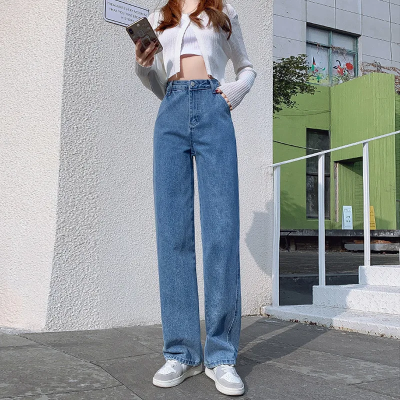 High-Waisted Straight-Leg Jeans Solid Women Petite Slimming Draped Wide-Leg Long Pants New Spring/Autumn 2026 Style
High-Waisted Straight-Leg Jeans Solid Women Petite Slimming Draped Wide-Leg Long Pants New Spring/Autumn 2026 Style