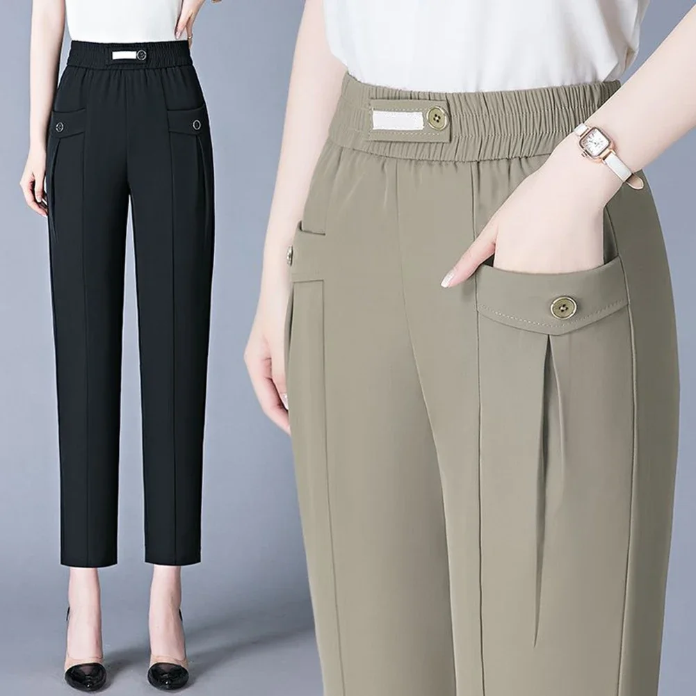 Club Wear Daily Wear High Waist Harem Pants Elastic Casual Pants Polyester Fabric Regular Length Solid Color Pattern
Club Wear Daily Wear High Waist Harem Pants Elastic Casual Pants Polyester Fabric Regular Length Solid Color Pattern
