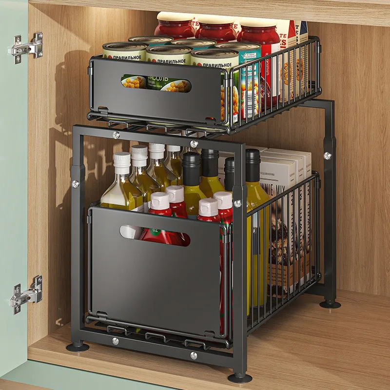 Pull Out Under Sink Organizer, 2 Tier Sliding Storage Rack for Kitchen Cabinet, Spice Bottle Snack Cleaning Supplies Shelf
Pull Out Under Sink Organizer, 2 Tier Sliding Storage Rack for Kitchen Cabinet, Spice Bottle Snack Cleaning Supplies Shelf