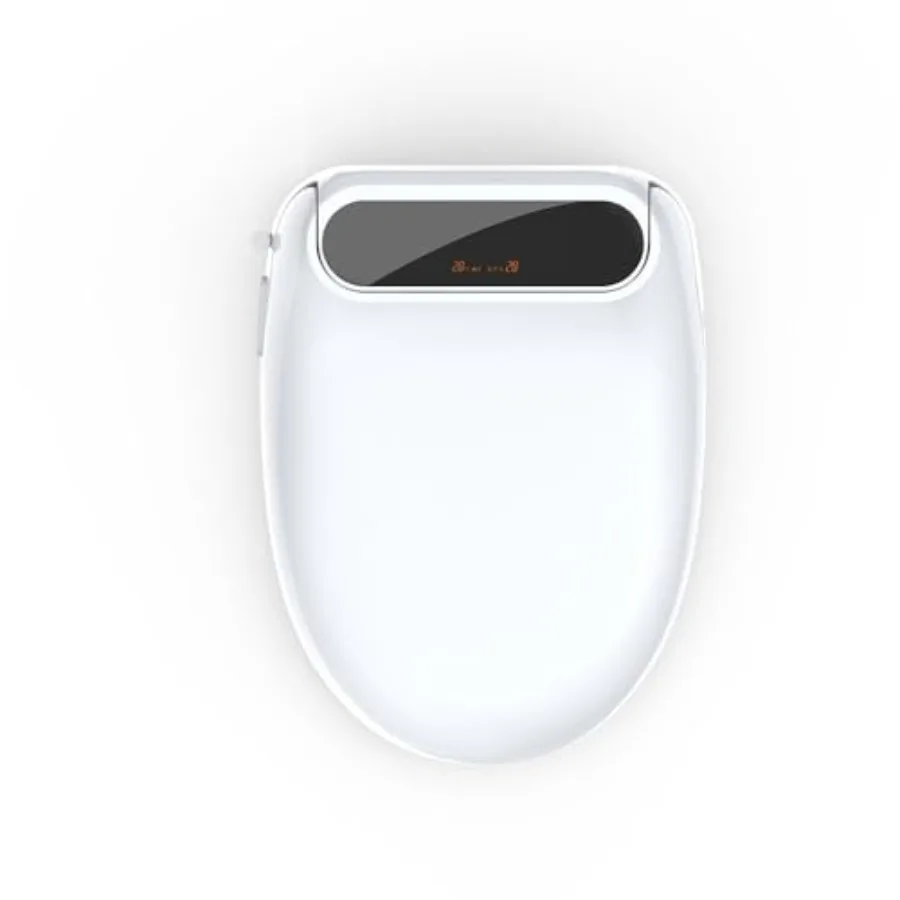 Smart bidet toilet seat for home use, premium plastic, white, heated seat with warm air dryer and customizable wash settings
Smart bidet toilet seat for home use, premium plastic, white, heated seat with warm air dryer and customizable wash settings
