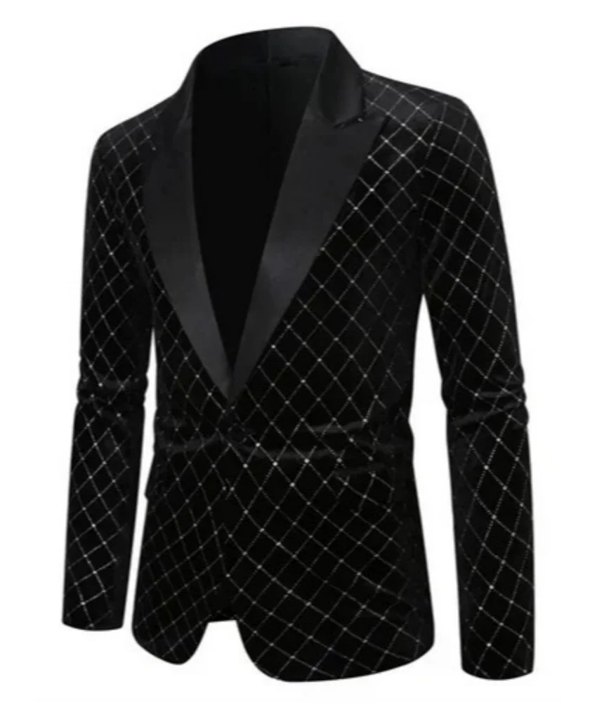 Delicate Men's suit jacket with rhombus pattern velvet sequins,Temperament Performance outfit.Wedding Tuxedos
Delicate Men's suit jacket with rhombus pattern velvet sequins,Temperament Performance outfit.Wedding Tuxedos