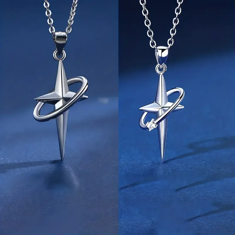 Fashionable Silver Color Starry Cross Necklace with Personalized Temperament Couple Festival Party Jewelry Accessories and Gifts
Fashionable Silver Color Starry Cross Necklace with Personalized Temperament Couple Festival Party Jewelry Accessories and Gifts
