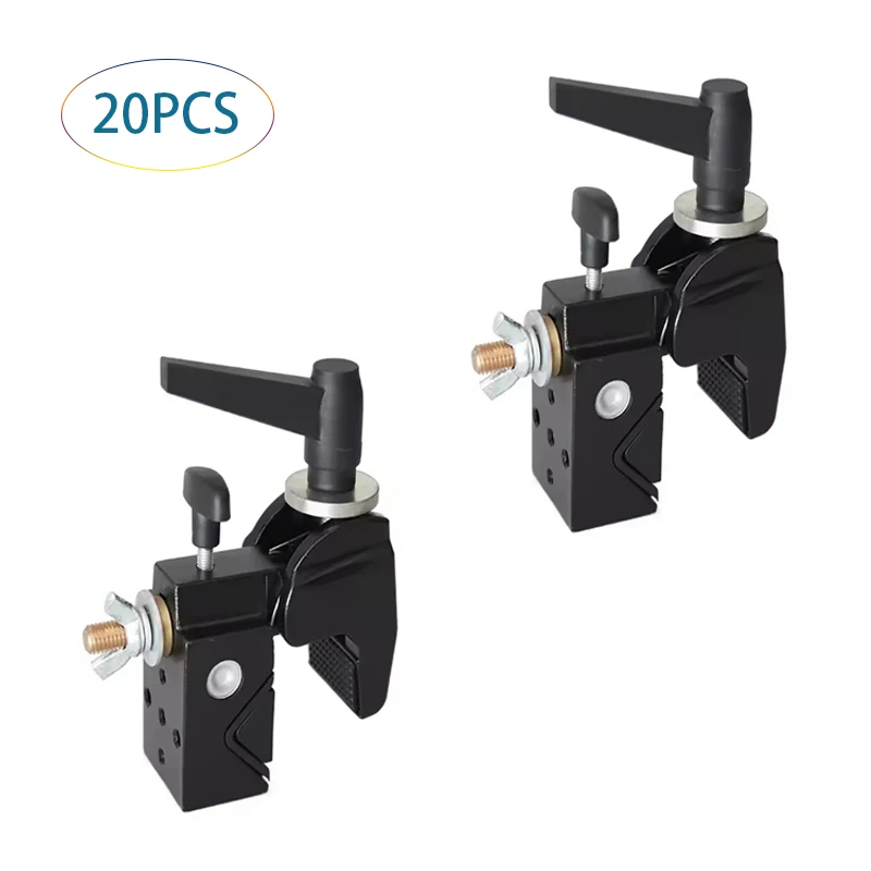 20Pack Aluminum Black Loaded 15KG Fit Pipe 30-51mm Tubing Led Moving Head Beam StageLight Truss Super Clamp Light Hook
20Pack Aluminum Black Loaded 15KG Fit Pipe 30-51mm Tubing Led Moving Head Beam StageLight Truss Super Clamp Light Hook