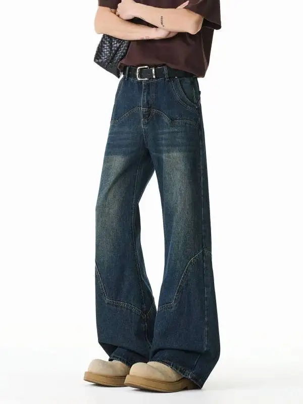 TANGZ Studio American Retro Waed Denim Jeans Men Loose Knife Bootcut Casual Long Pants Spring Season Straight Cut Loose Fit
TANGZ Studio American Retro Waed Denim Jeans Men Loose Knife Bootcut Casual Long Pants Spring Season Straight Cut Loose Fit