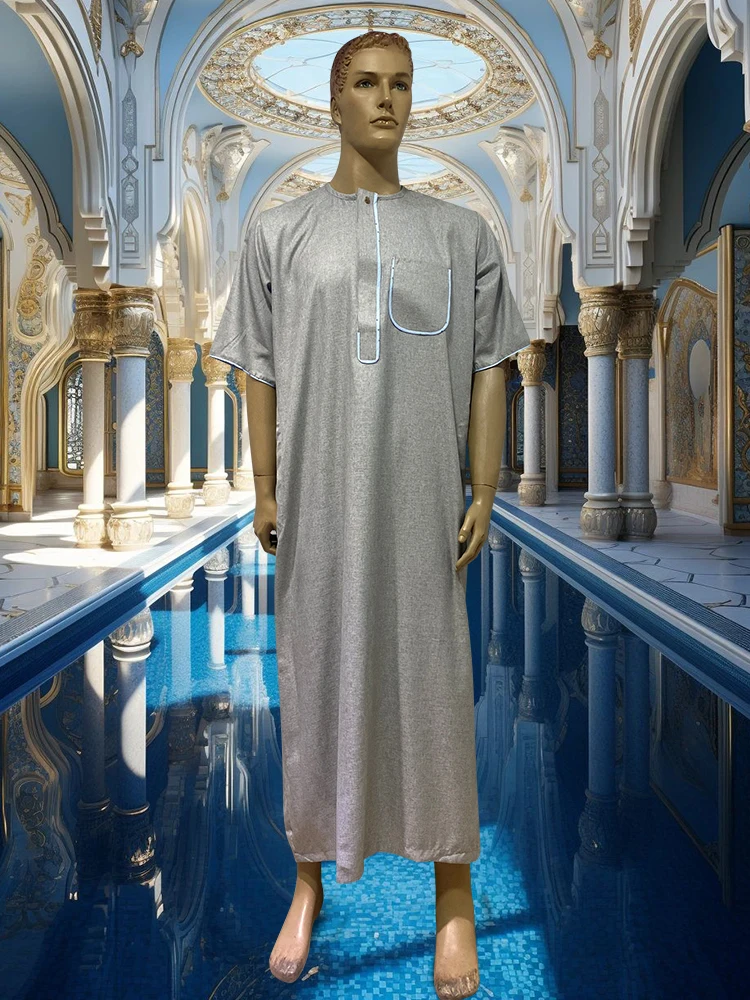 Muslim Jubba Thobe Man Islamic Qamis Homme Ramadan Jalabiya Short Sleeve Loose Clothing Kafta morocco Pocket Prayer Robe
Muslim Jubba Thobe Man Islamic Qamis Homme Ramadan Jalabiya Short Sleeve Loose Clothing Kafta morocco Pocket Prayer Robe