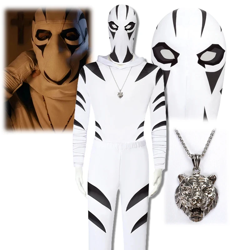 ABC123White Tiger Cosplay White Hoodie Pant Mask Tight Necklace Full Set Fantasy Devil Villain Hector Ayala Costume Ha3'd,5;h.9/
ABC123White Tiger Cosplay White Hoodie Pant Mask Tight Necklace Full Set Fantasy Devil Villain Hector Ayala Costume Ha3'd,5;h.9/