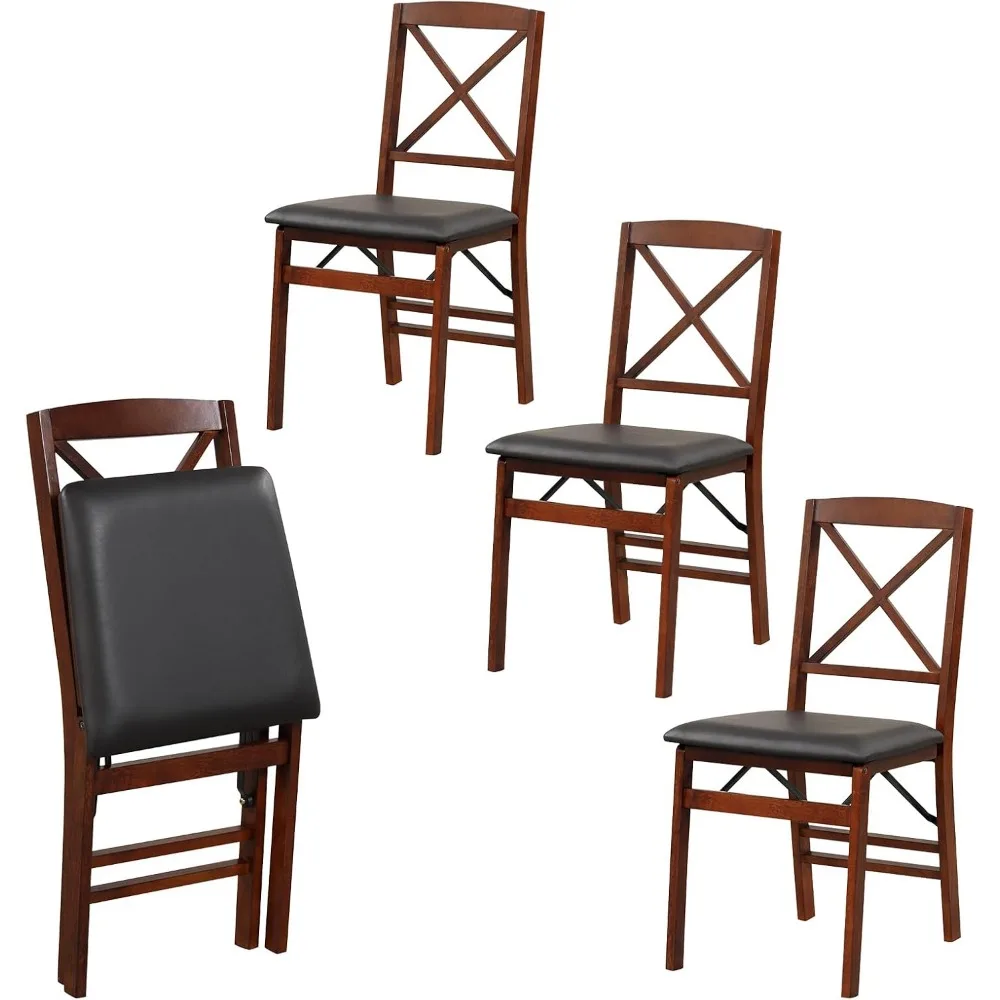 Folding Dining Chairs Set of 4, Foldable Wood Kitchen Chairs with Padded Seat, Solid Wood Frame, Max Load 400 Lbs
Folding Dining Chairs Set of 4, Foldable Wood Kitchen Chairs with Padded Seat, Solid Wood Frame, Max Load 400 Lbs