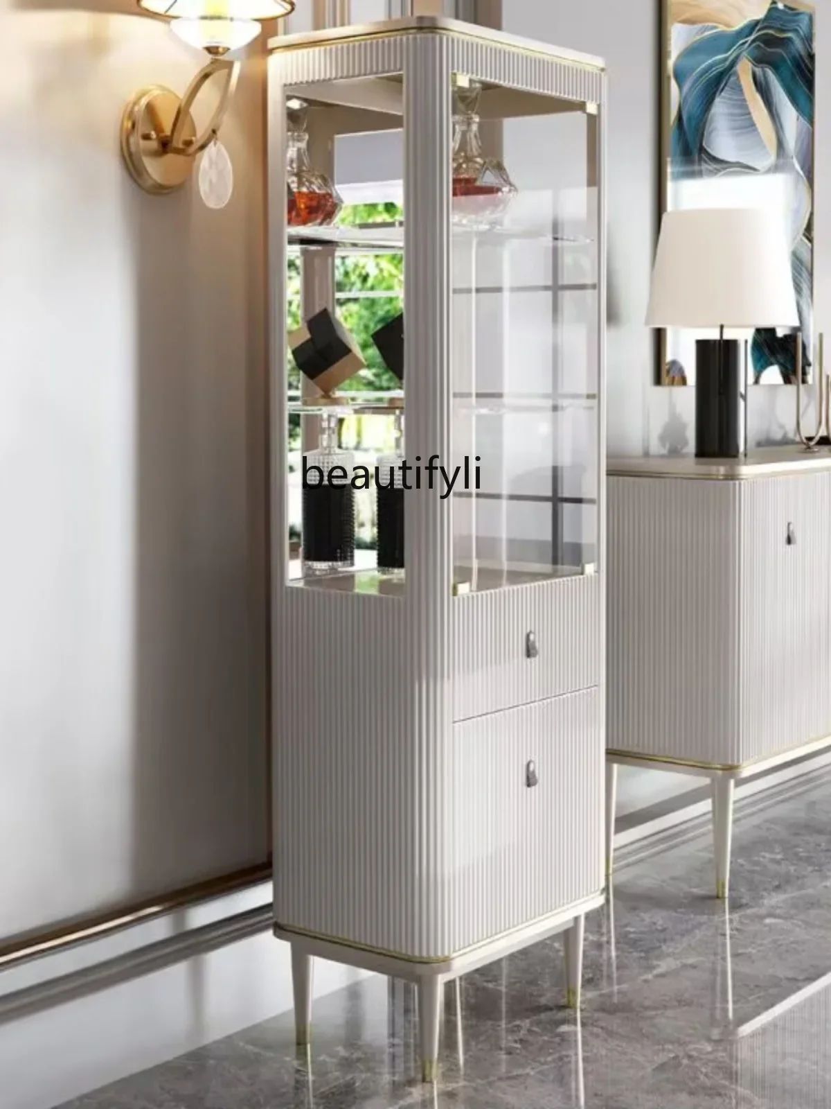 A07 Italian Glass Wine Cabinet Wall Living Room Light Luxury European High-End Display Solid Wood Storage Display Side Cabinet
A07 Italian Glass Wine Cabinet Wall Living Room Light Luxury European High-End Display Solid Wood Storage Display Side Cabinet
