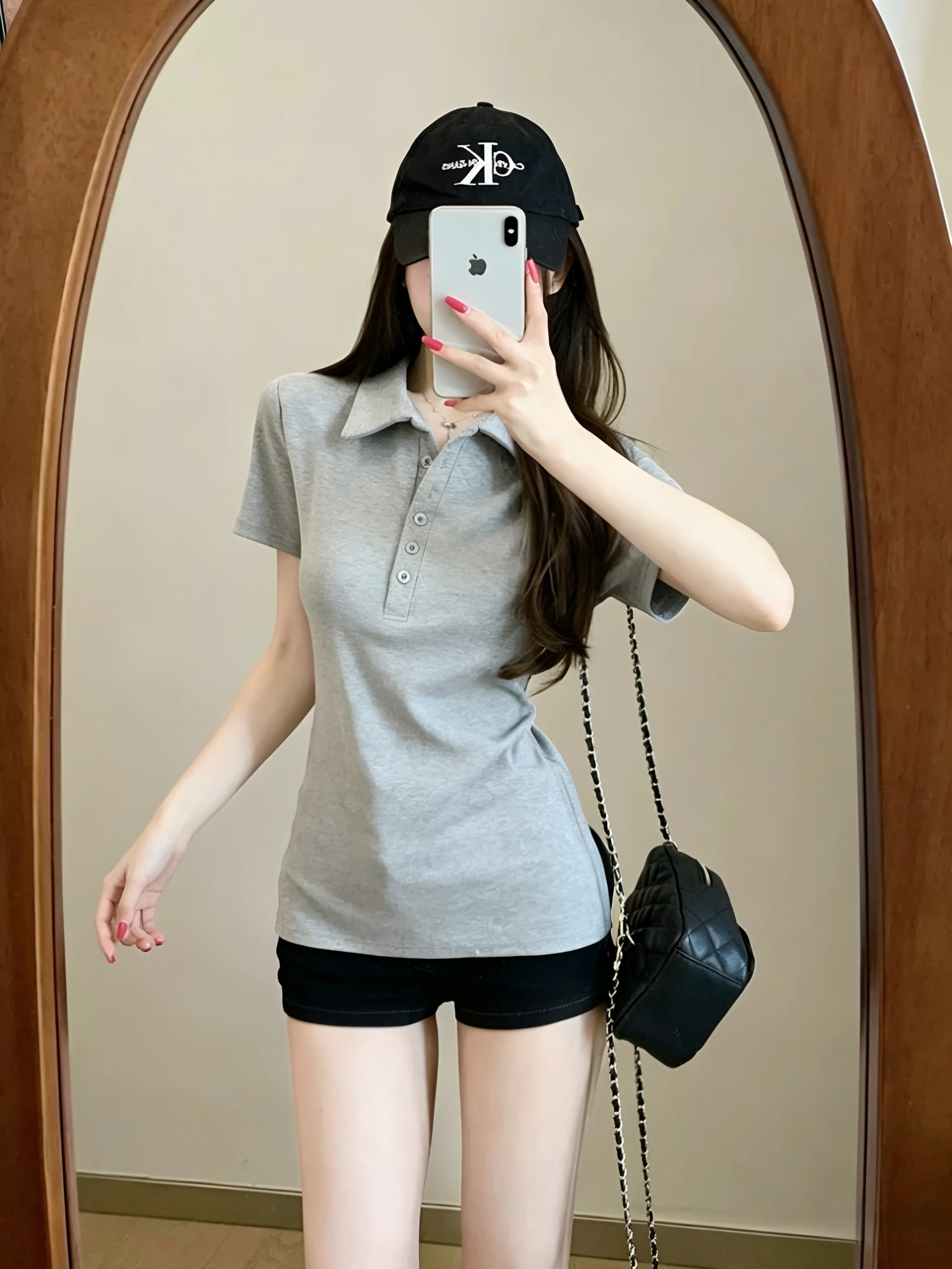 Summer Slim Fit Short Sleeve Neck T-Shirt 95 Cotton Large Size Women's Clothing Shoulder Appropriate Body Shaping Top
Summer Slim Fit Short Sleeve Neck T-Shirt 95 Cotton Large Size Women's Clothing Shoulder Appropriate Body Shaping Top