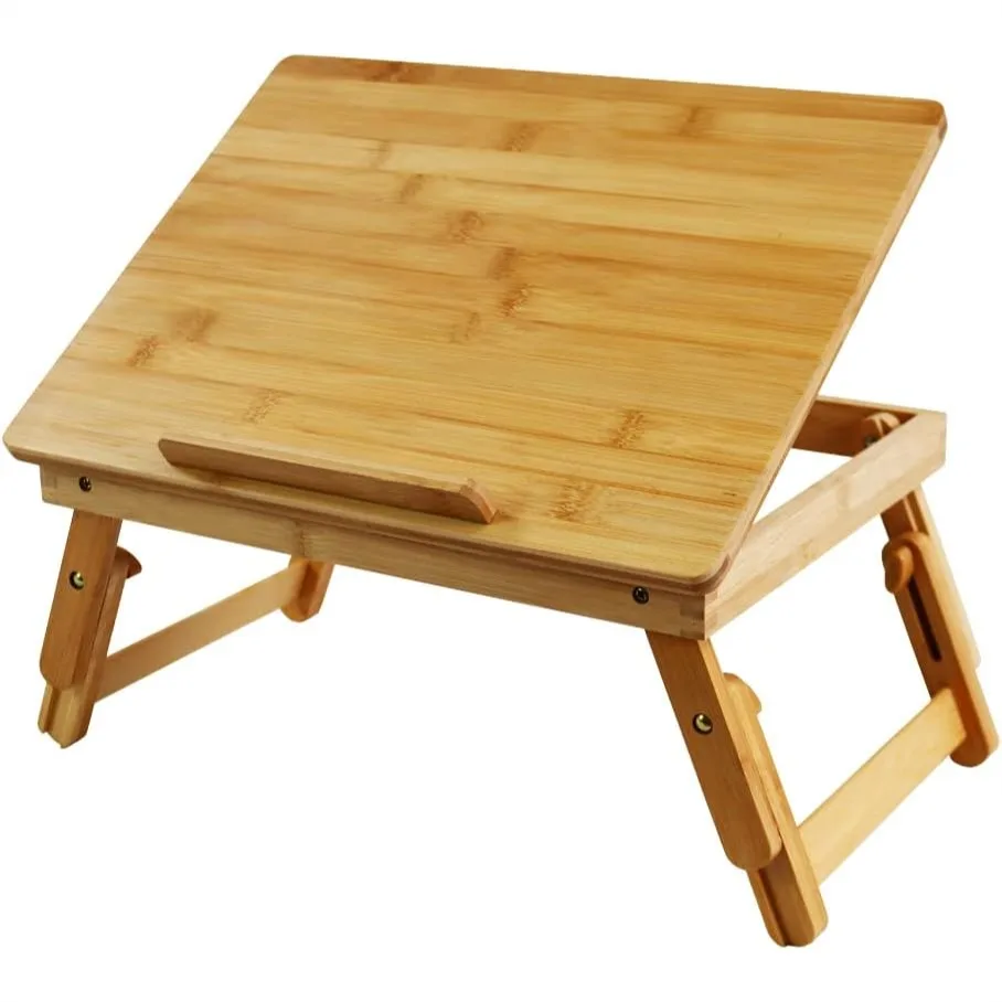 Bamboo Laptop Desk with Folding Legs and Tilting Surface for Bed Sofa Work
Bamboo Laptop Desk with Folding Legs and Tilting Surface for Bed Sofa Work