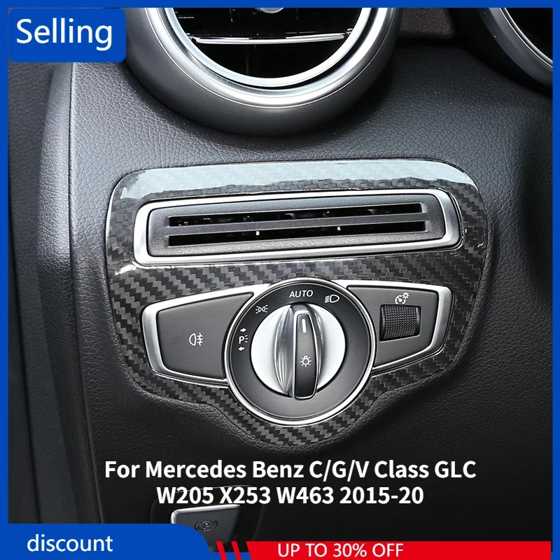 For Mercedes Benz C/G/V Class GLC W205 X253 W463 2015-20 Car Accessories Real Carbon Fiber Car Headlight Switch Frame Stickers
For Mercedes Benz C/G/V Class GLC W205 X253 W463 2015-20 Car Accessories Real Carbon Fiber Car Headlight Switch Frame Stickers