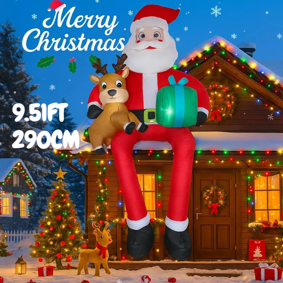 9.51FT Inflatable Santa Claus Reindeer Toy With LED Lights - Holiday Gift For Xmas Yard Home Decor Ornament Supplies Decor
9.51FT Inflatable Santa Claus Reindeer Toy With LED Lights - Holiday Gift For Xmas Yard Home Decor Ornament Supplies Decor