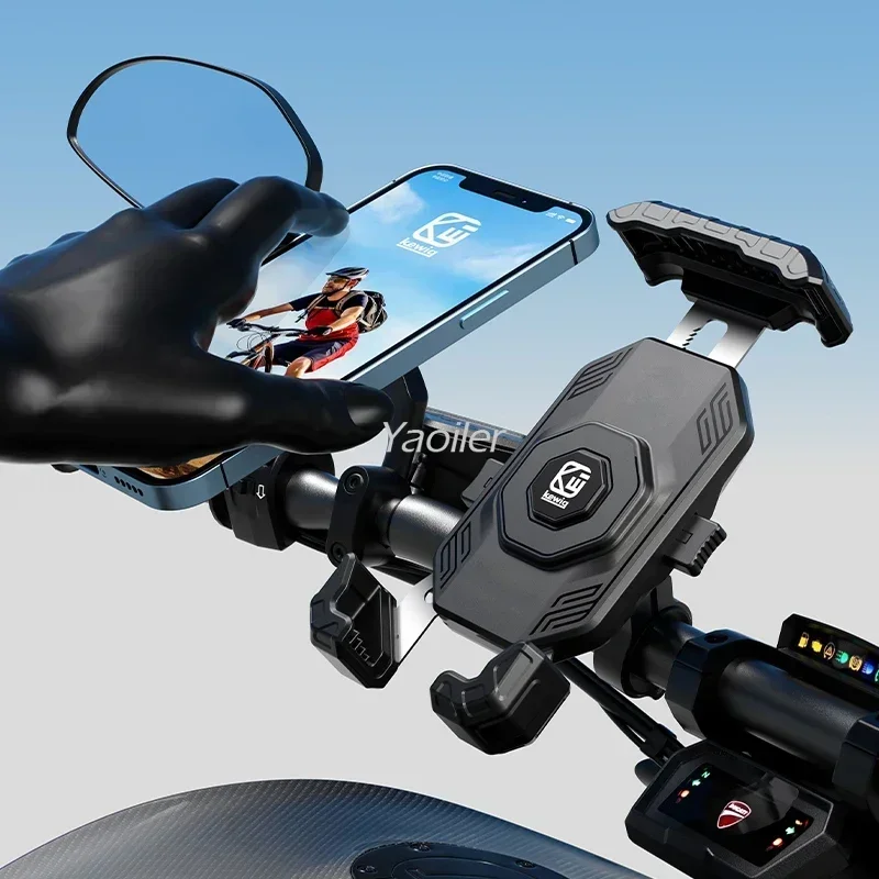 Motorccyle Phone Mount 1s Lock Motorcycle Bike Handlebar Cell Phone Holder for iPhone 16 15 14 13 Mini Pro Max Plus, 5.5''-7.2''
Motorccyle Phone Mount 1s Lock Motorcycle Bike Handlebar Cell Phone Holder for iPhone 16 15 14 13 Mini Pro Max Plus, 5.5''-7.2''