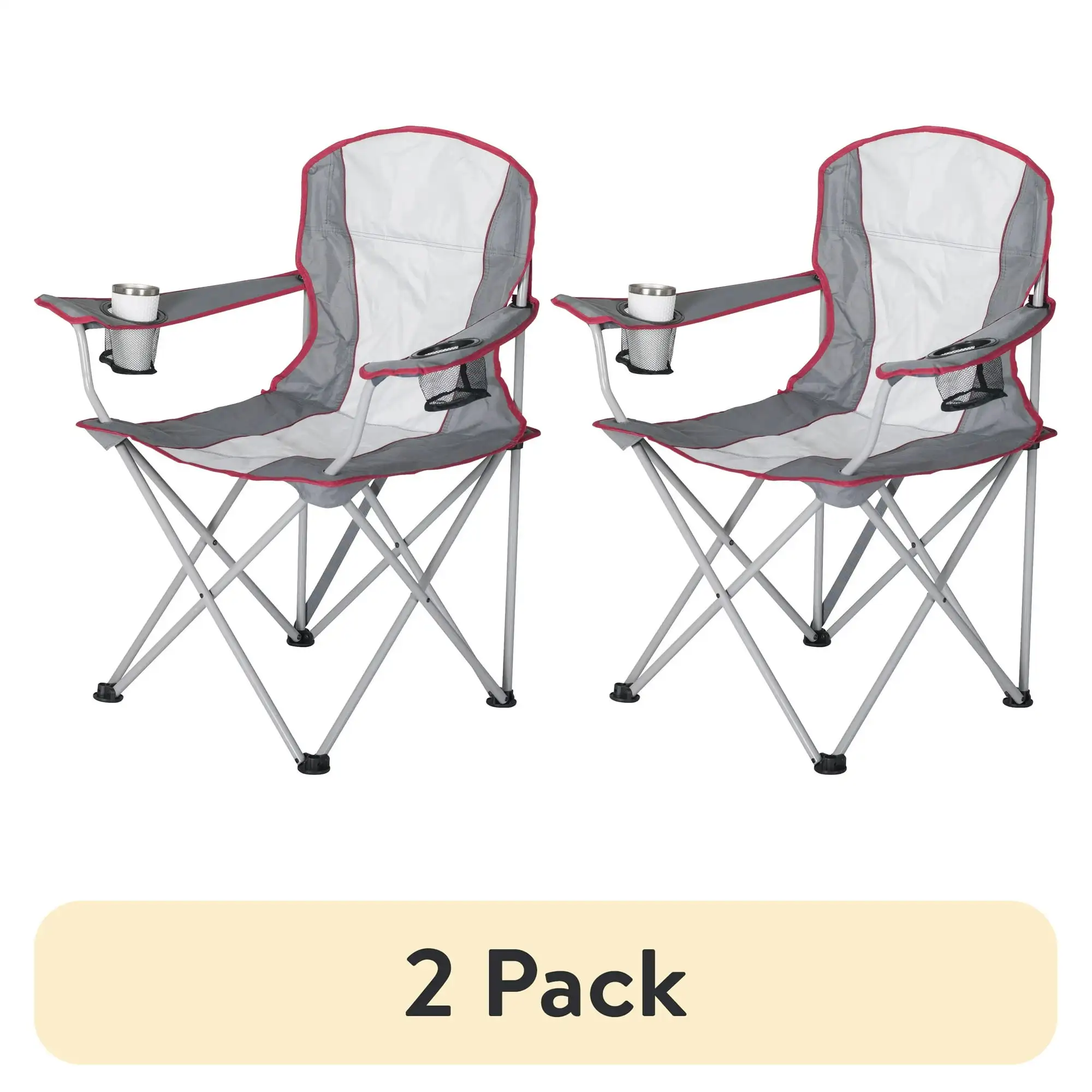 (2 Pack) Ozark Trail, Adult Oversized Quad Chair, 9.2Lbs, White & Gray Polyester Fabric
(2 Pack) Ozark Trail, Adult Oversized Quad Chair, 9.2Lbs, White & Gray Polyester Fabric