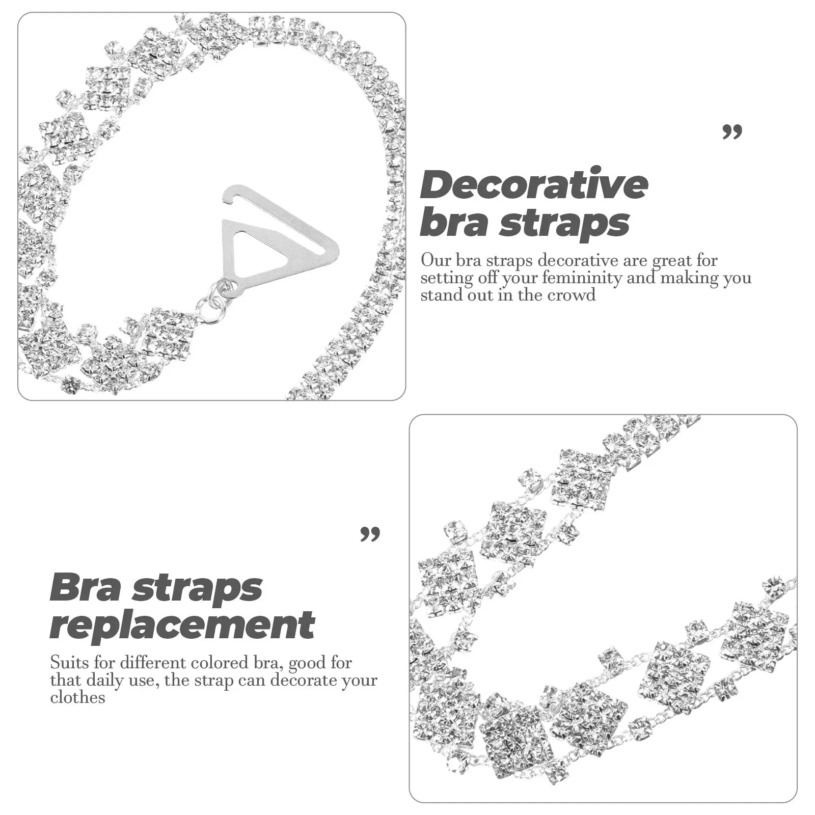 2 шт. декоративных бретелек для бюстгальтера с стразами, металлическая цепочка, замена бретелей для платья без бретелек, женская модная одежда для пляжных вечеринок
2 шт. декоративных бретелек для бюстгальтера с стразами, металлическая цепочка, замена бретелей для платья без бретелек, женская модная одежда для пляжных вечеринок