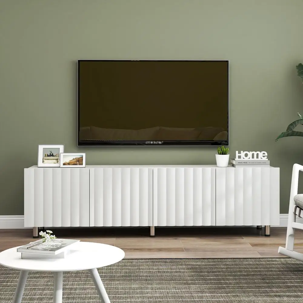 Modern White TV Stand for 65+ Inch TV Media Console Cabinet with 2 Drawers for Living Room Bedroom Entertainment Center
Modern White TV Stand for 65+ Inch TV Media Console Cabinet with 2 Drawers for Living Room Bedroom Entertainment Center