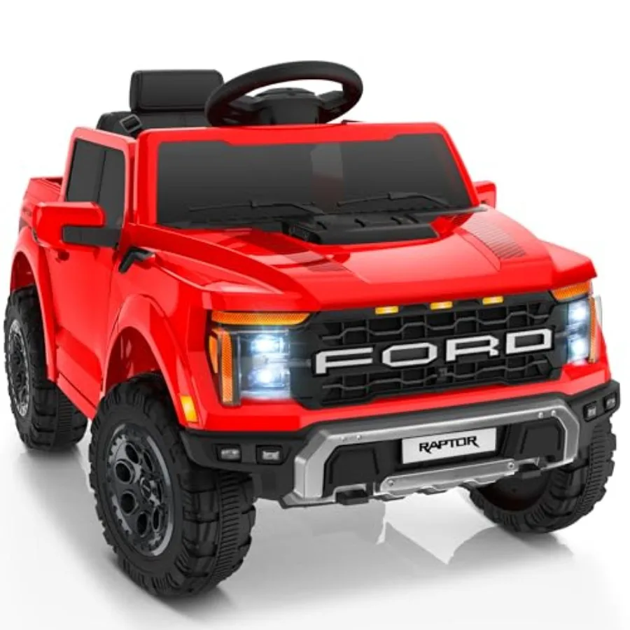 Licensed Ford F-150 Raptor 12V kids ride-on car for outdoor play, durable plastic body, red color, smooth start, remote control
Licensed Ford F-150 Raptor 12V kids ride-on car for outdoor play, durable plastic body, red color, smooth start, remote control