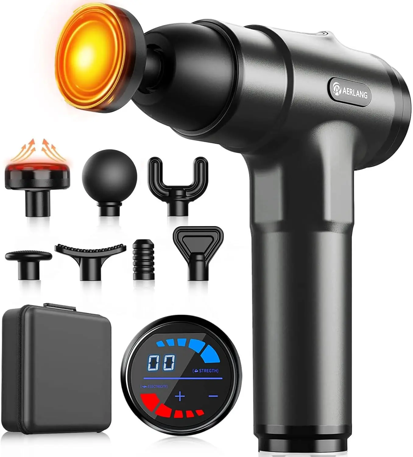 Massage Gun with Heat, 7 Heads, Silent Deep Tissue Back & Neck Massager for Pain Relief – Gift for Men/Women
Massage Gun with Heat, 7 Heads, Silent Deep Tissue Back & Neck Massager for Pain Relief – Gift for Men/Women