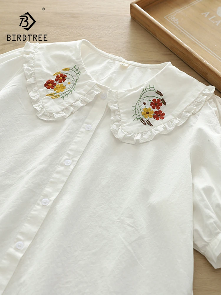 New 2026 Summer Women Cotton Short Sleeve Shirt, Peter Pan Collar Embroidery, Mori Girl Prairie Chic Sweet Loose Blouse T66196CC
New 2026 Summer Women Cotton Short Sleeve Shirt, Peter Pan Collar Embroidery, Mori Girl Prairie Chic Sweet Loose Blouse T66196CC
