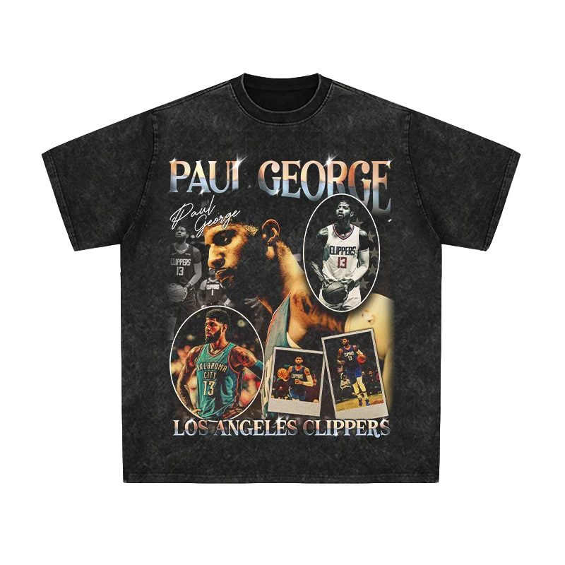 2025 Paul George: Paul George's Headshot Printed Short-sleeved American Heavy-duty Pure Cotton Distressed T-shirt Trend
2025 Paul George: Paul George's Headshot Printed Short-sleeved American Heavy-duty Pure Cotton Distressed T-shirt Trend