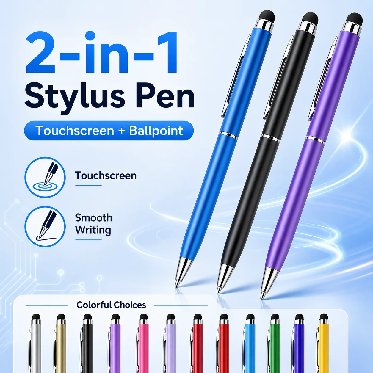 2-in-1 Stylus Pen for Touch Screens, Fine Point Capacitive Stylus for Tablets Phones, Built-in Ink Ballpoint Pen Dual Tip
2-in-1 Stylus Pen for Touch Screens, Fine Point Capacitive Stylus for Tablets Phones, Built-in Ink Ballpoint Pen Dual Tip