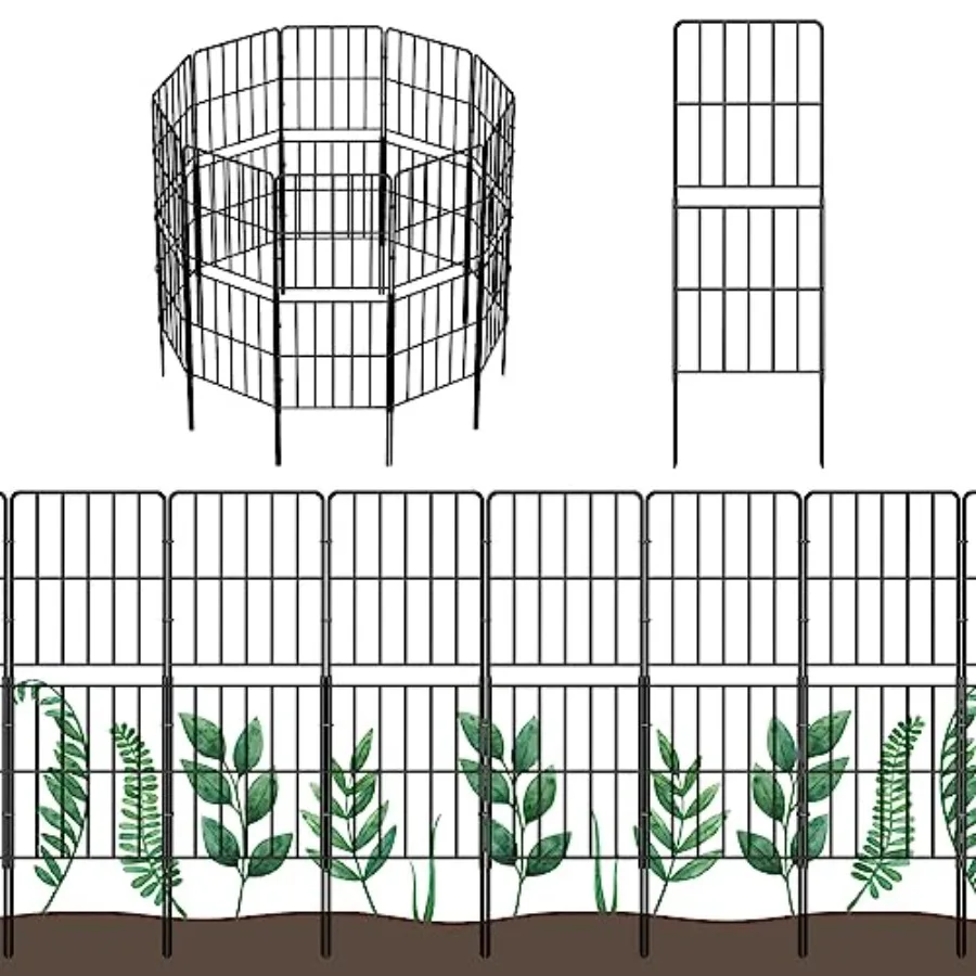 Decorative Garden Fence Fencing 10 Pack, 37.5in H x 10ft (L) Rustproof Metal Wire Panel Border Animal Barrier for Dog, Flower E
Decorative Garden Fence Fencing 10 Pack, 37.5in H x 10ft (L) Rustproof Metal Wire Panel Border Animal Barrier for Dog, Flower E