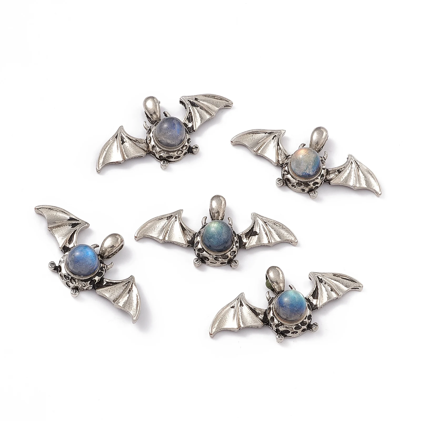 5pcs Natural Labradorite Pendants Halloween Bat Charms Shape Bead DIY Antique Silver Color Brass Jewelry Making Findings
5pcs Natural Labradorite Pendants Halloween Bat Charms Shape Bead DIY Antique Silver Color Brass Jewelry Making Findings