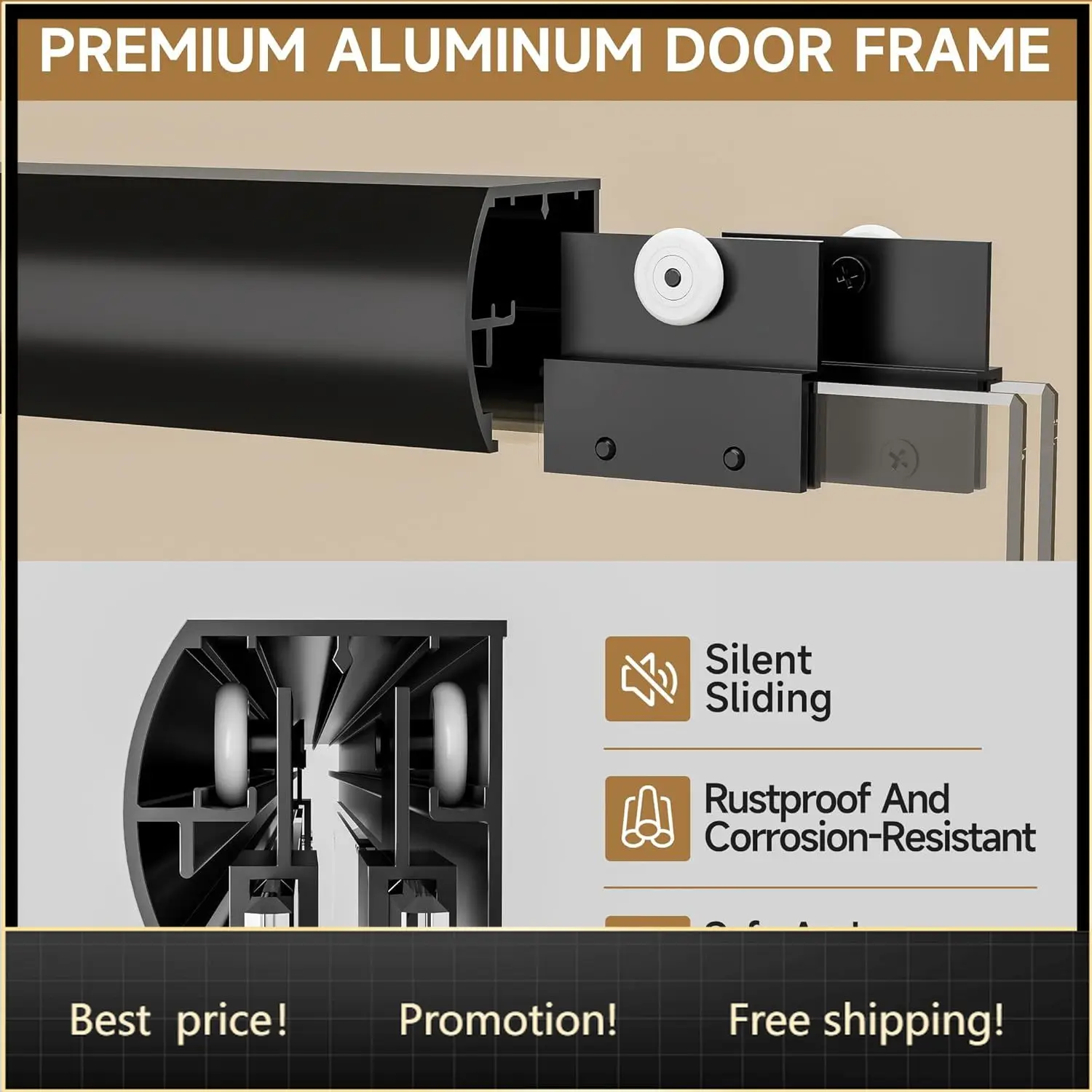 Shower Doors, 56–60'' W x 72'' H Sliding Glass Shower Door, Matte Black Aluminum Frame, 1/4'' (6mm) High-Strength Tempered Glass
Shower Doors, 56–60'' W x 72'' H Sliding Glass Shower Door, Matte Black Aluminum Frame, 1/4'' (6mm) High-Strength Tempered Glass