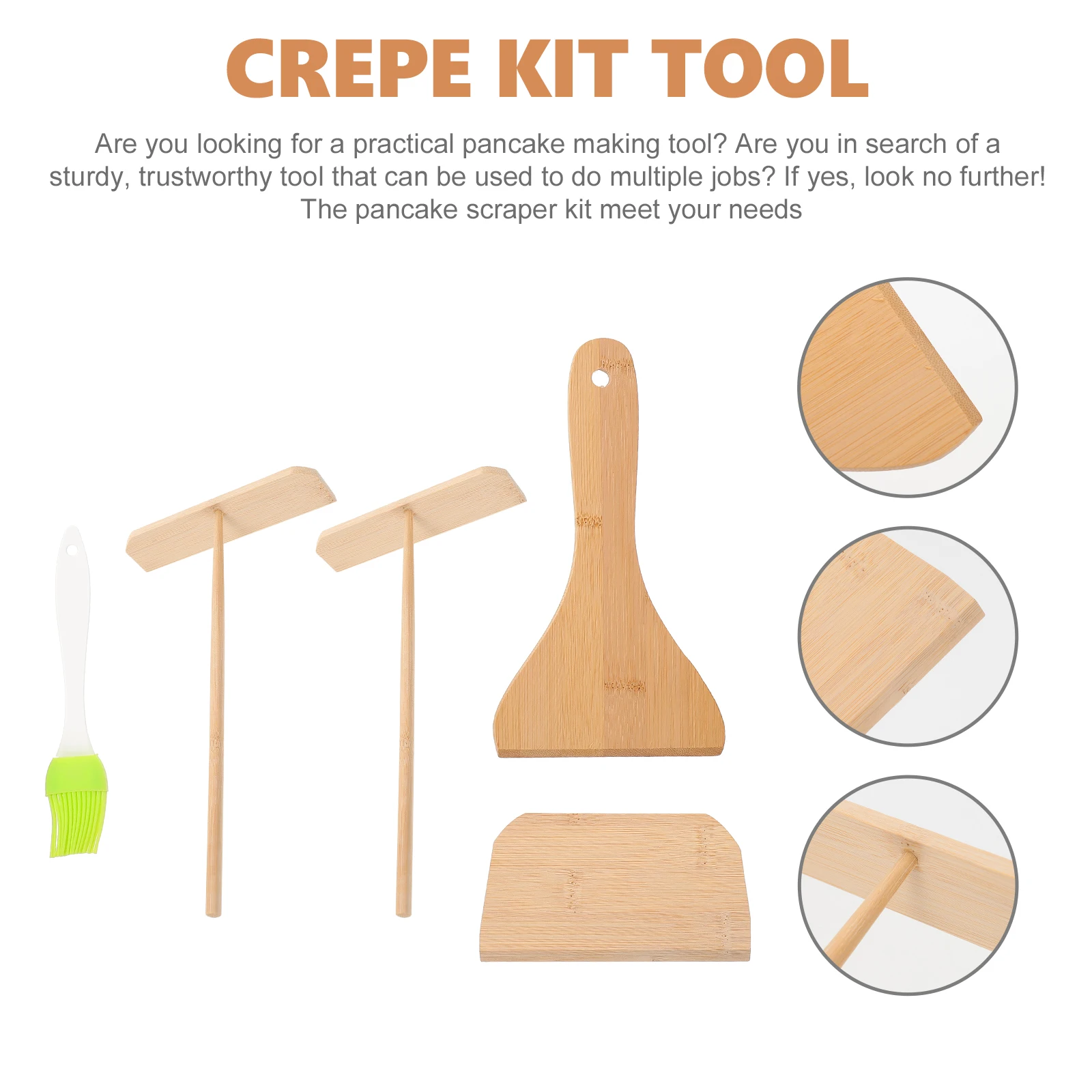 Bamboo Crepe Pancake Maker Kit Household Kitchen Accessory Tool Set Easy Use Convenient Design Home Restaurant Appliance Parts
Bamboo Crepe Pancake Maker Kit Household Kitchen Accessory Tool Set Easy Use Convenient Design Home Restaurant Appliance Parts