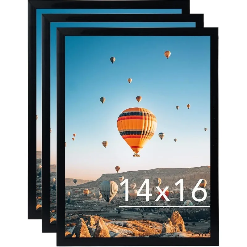 14x16 Picture Frame Set of 3 Black for Poster Photo Picture, Horizontal and Vertical Formats for Wall Hanging
14x16 Picture Frame Set of 3 Black for Poster Photo Picture, Horizontal and Vertical Formats for Wall Hanging