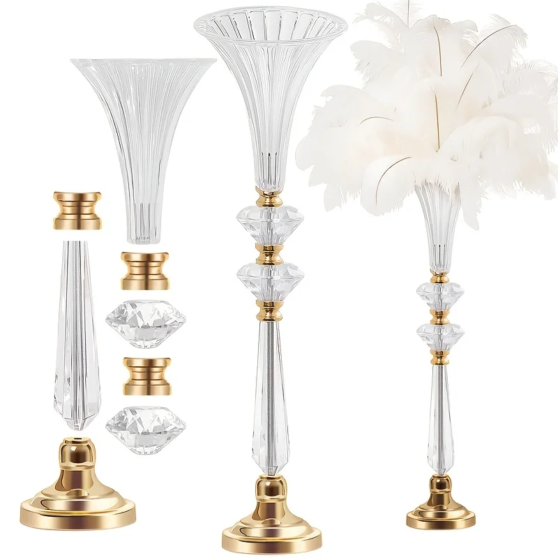 2pcs High Crystal Acrylic Vases, 23.6 Inch Large Transparent Decorative Vase, Ribbed Wedding Flower Stand, Bridal Wedding Decora
2pcs High Crystal Acrylic Vases, 23.6 Inch Large Transparent Decorative Vase, Ribbed Wedding Flower Stand, Bridal Wedding Decora