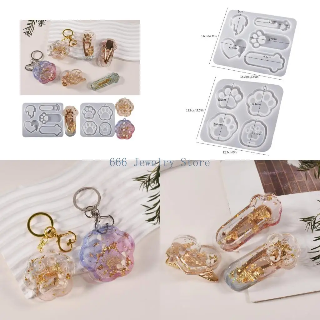 F2TD Silicone Cats Paws Pendant Mould Practical Epoxy Resin Keychain Accessories Mould Liquid Sand Molds Jewelry Supplies
F2TD Silicone Cats Paws Pendant Mould Practical Epoxy Resin Keychain Accessories Mould Liquid Sand Molds Jewelry Supplies