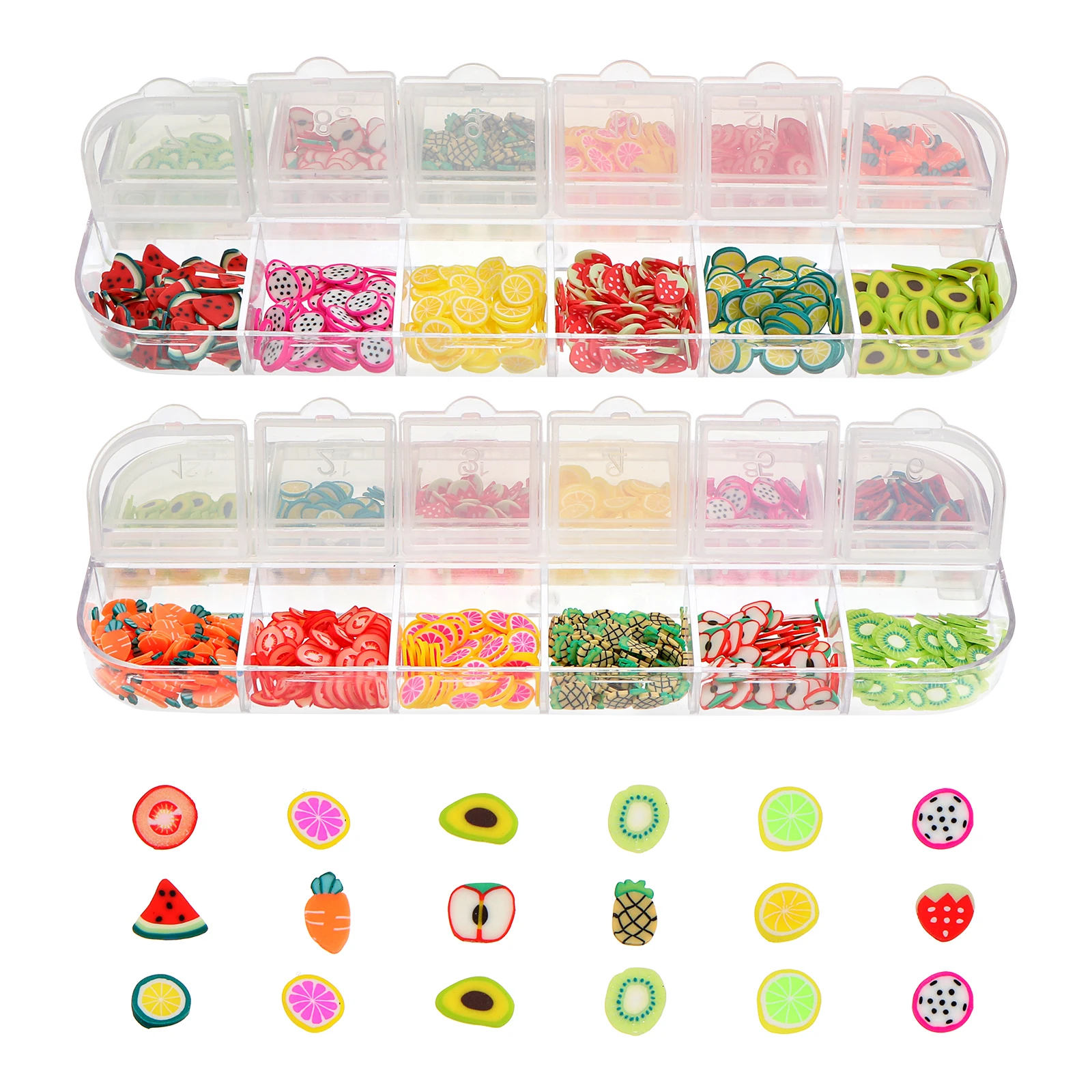 Crystal Mud Toy 2 Boxes Sequins Soft Strips Clay 3D Polymer Slices Fruit Decor Nail Beauty Tool Manicure Accessories DIY Craft
Crystal Mud Toy 2 Boxes Sequins Soft Strips Clay 3D Polymer Slices Fruit Decor Nail Beauty Tool Manicure Accessories DIY Craft
