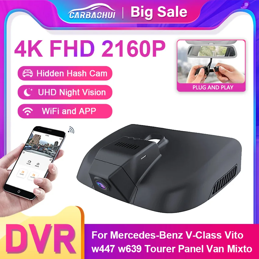 Plug and Play Car Dvr 4K WIFI Dash Cam For Mercedes Benz Vito w447 w639 for Mercedes Benz Vito Tourer Panel Van Mixto 2016-2020
Plug and Play Car Dvr 4K WIFI Dash Cam For Mercedes Benz Vito w447 w639 for Mercedes Benz Vito Tourer Panel Van Mixto 2016-2020