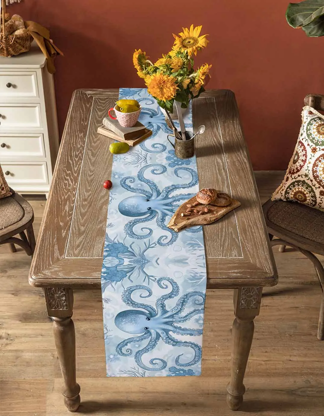 Vintage Octopus Coral Table Runner Wedding Decor Holiday Dining Table Decor Linen Tablecloth
Vintage Octopus Coral Table Runner Wedding Decor Holiday Dining Table Decor Linen Tablecloth
