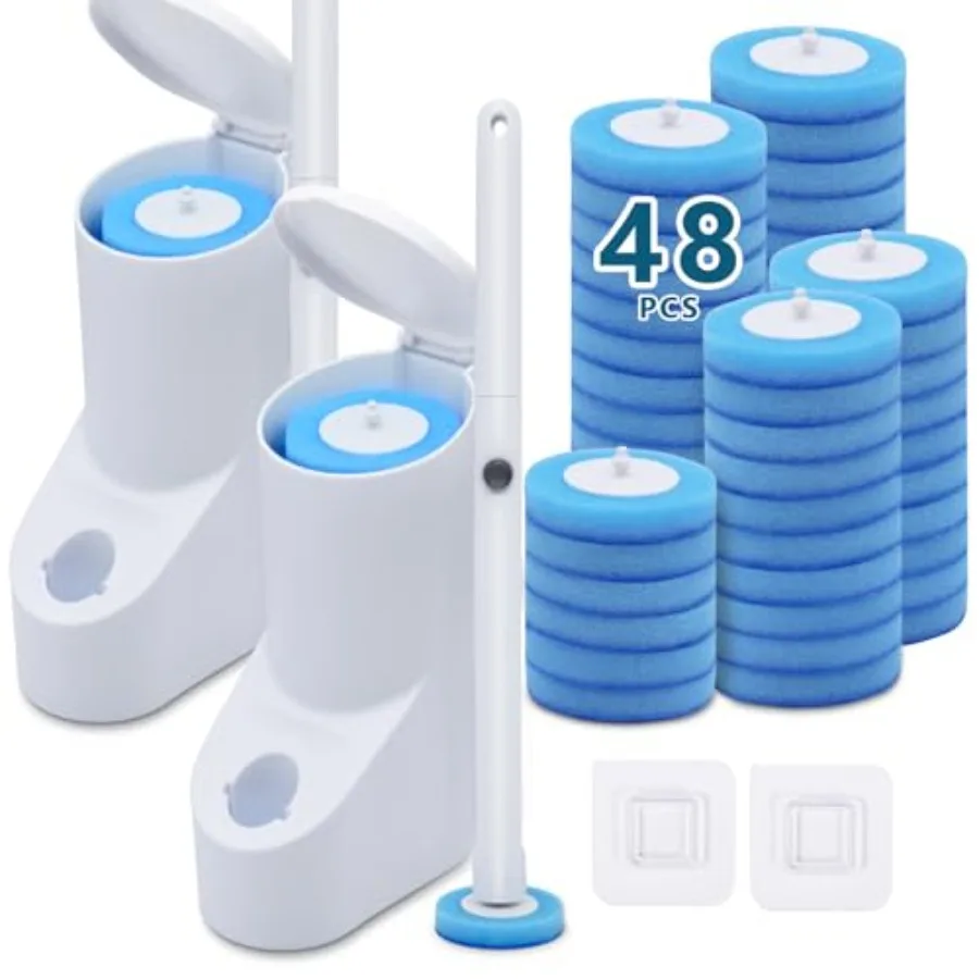 Disposable Toilet Brush, Toilet Bowl Cleaners, Toilet Cleaning plies, Toilet Brush and Holder Set with Cleaner Refills for Toil
Disposable Toilet Brush, Toilet Bowl Cleaners, Toilet Cleaning plies, Toilet Brush and Holder Set with Cleaner Refills for Toil
