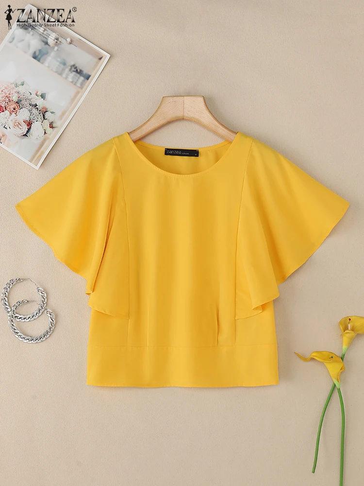 ZANZEA Summer Elegant Short Sleeve Work OL Shirt Women Chiffon Blouse Stylish Solid Office Blusas Mujer Femme Holiday Tunic Tops
ZANZEA Summer Elegant Short Sleeve Work OL Shirt Women Chiffon Blouse Stylish Solid Office Blusas Mujer Femme Holiday Tunic Tops