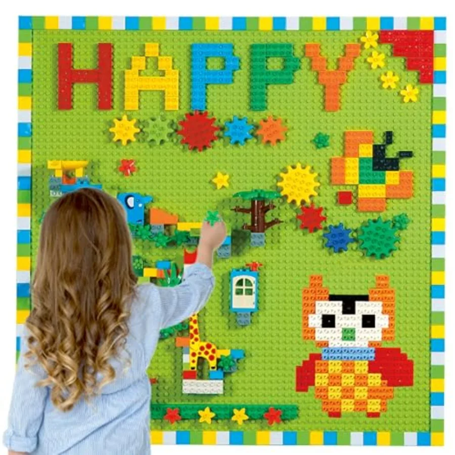 Настенный конструктор STEM с отсеками для хранения игрушек - 8 самоклеящихся настенных оснований 10x20, 812 деталей конструктора с шестеренками и шариками
Настенный конструктор STEM с отсеками для хранения игрушек - 8 самоклеящихся настенных оснований 10x20, 812 деталей конструктора с шестеренками и шариками