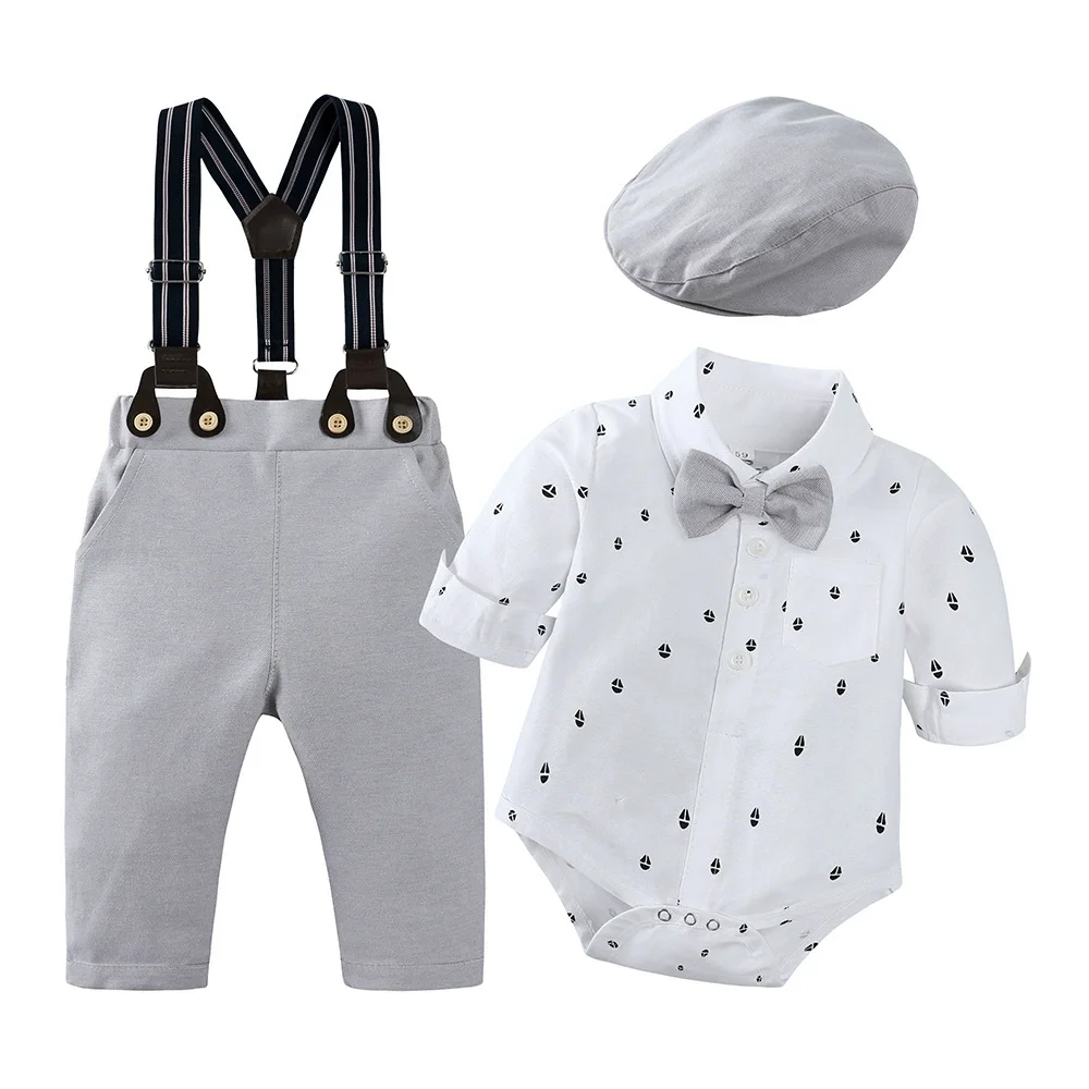 4Piece Sets Spring Autumn Baby Boy Clothes Korean Fashion Gentleman Tie Newborn Bodysuit Tops+Pants+Hat Toddler Clothing B213
4Piece Sets Spring Autumn Baby Boy Clothes Korean Fashion Gentleman Tie Newborn Bodysuit Tops+Pants+Hat Toddler Clothing B213