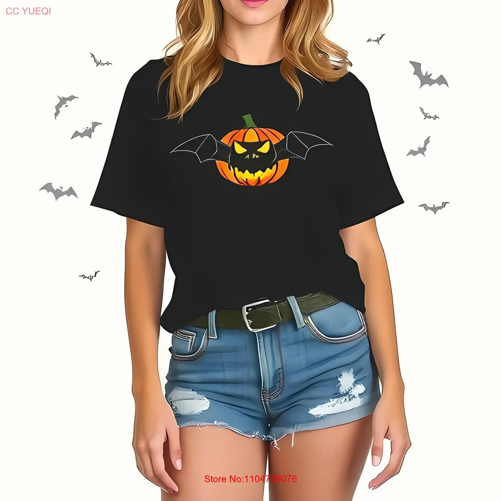 Причудливая женская футболка на Хэллоуин, черная с ухромкой, винтажная стильная, слегка мужская, мягкая, универсальная, дышащая
Причудливая женская футболка на Хэллоуин, черная с ухромкой, винтажная стильная, слегка мужская, мягкая, универсальная, дышащая
