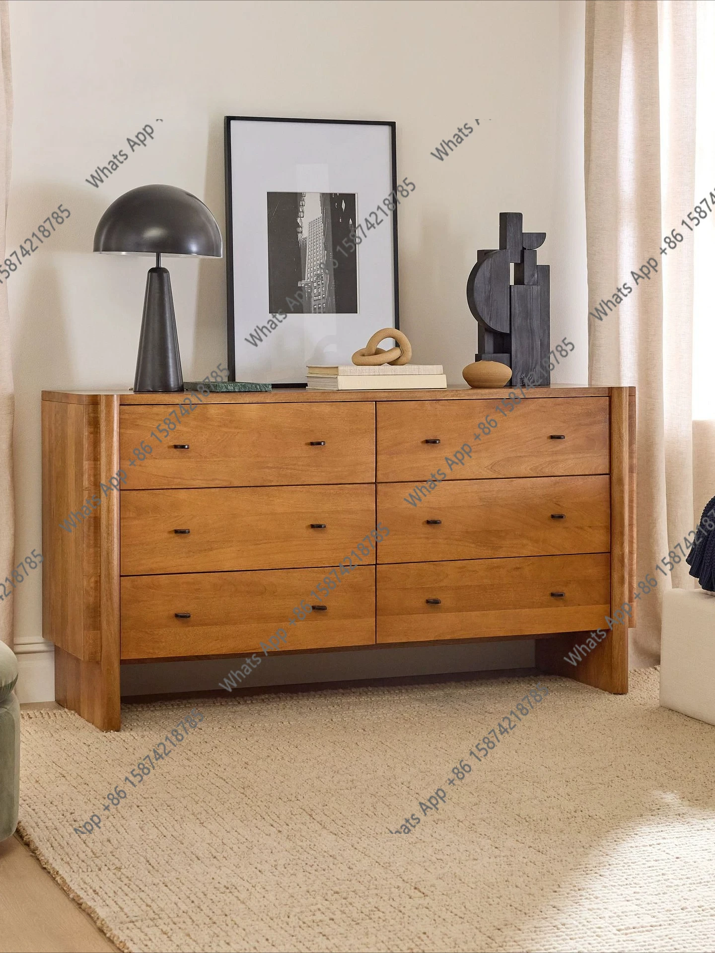 Designer French chest solid wood porch retro side cabinet bedroom medieval American walnut dresser
Designer French chest solid wood porch retro side cabinet bedroom medieval American walnut dresser
