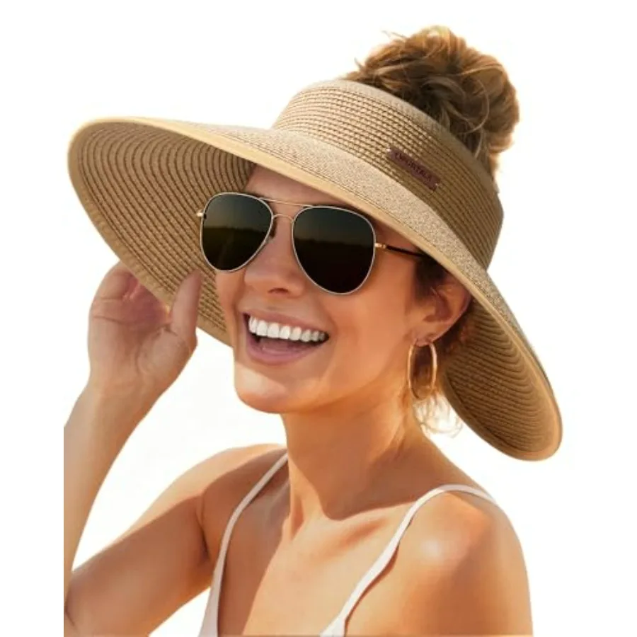 Sun Hats for Women Wide Brim Beach Hat Straw Visor Ponytail Summer UV Packable Foldable Beach Vacation Essentials
Sun Hats for Women Wide Brim Beach Hat Straw Visor Ponytail Summer UV Packable Foldable Beach Vacation Essentials