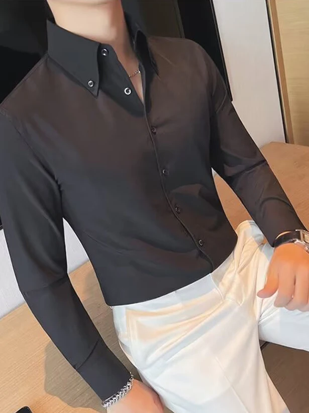 Advanced Tailored Men's Pointed Collar Shirt Casual Long Sleeve Iron-Free Slim Fit Business Inner V-Neck Dress Shirt
Advanced Tailored Men's Pointed Collar Shirt Casual Long Sleeve Iron-Free Slim Fit Business Inner V-Neck Dress Shirt