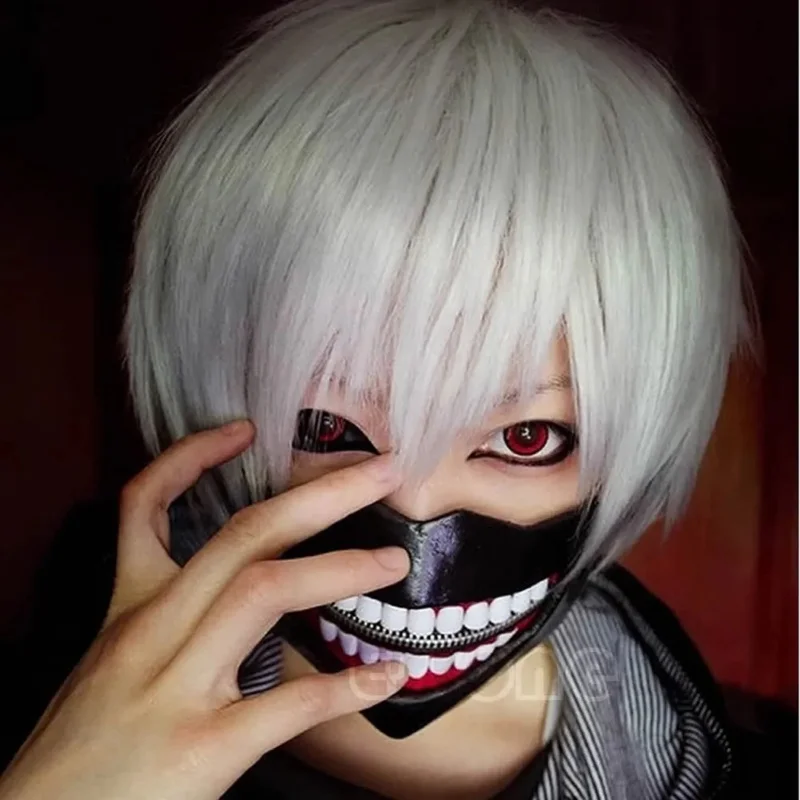 Парики Tokyo Ghoul Kaneki Ken, короткий серебристо-белый парик для косплея, костюм с прямыми волосами
Парики Tokyo Ghoul Kaneki Ken, короткий серебристо-белый парик для косплея, костюм с прямыми волосами