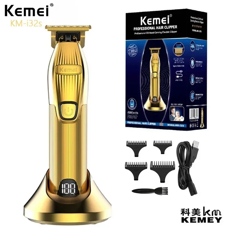 Kemei KM-i32S i32 перезаряжаемая электрическая машинка для стрижки волос, ЖК-цифровой дисплей, долговечная мужская профессиональная электрическая машинка для стрижки волос
Kemei KM-i32S i32 перезаряжаемая электрическая машинка для стрижки волос, ЖК-цифровой дисплей, долговечная мужская профессиональная электрическая машинка для стрижки волос