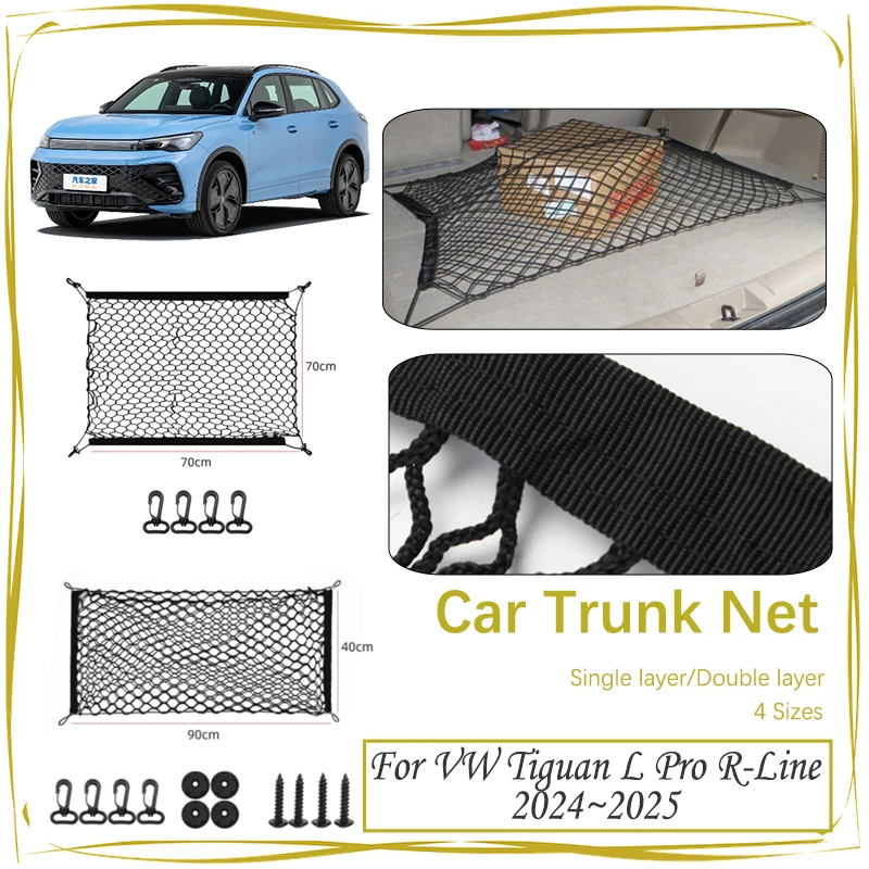 Car Rear Trunk Net For Volkswagen VW Tiguan L Pro 2024 2025 Nylon Elastic Mesh Storage Back Cargo Bag Organizer Net Accessories 
Car Rear Trunk Net For Volkswagen VW Tiguan L Pro 2024 2025 Nylon Elastic Mesh Storage Back Cargo Bag Organizer Net Accessories