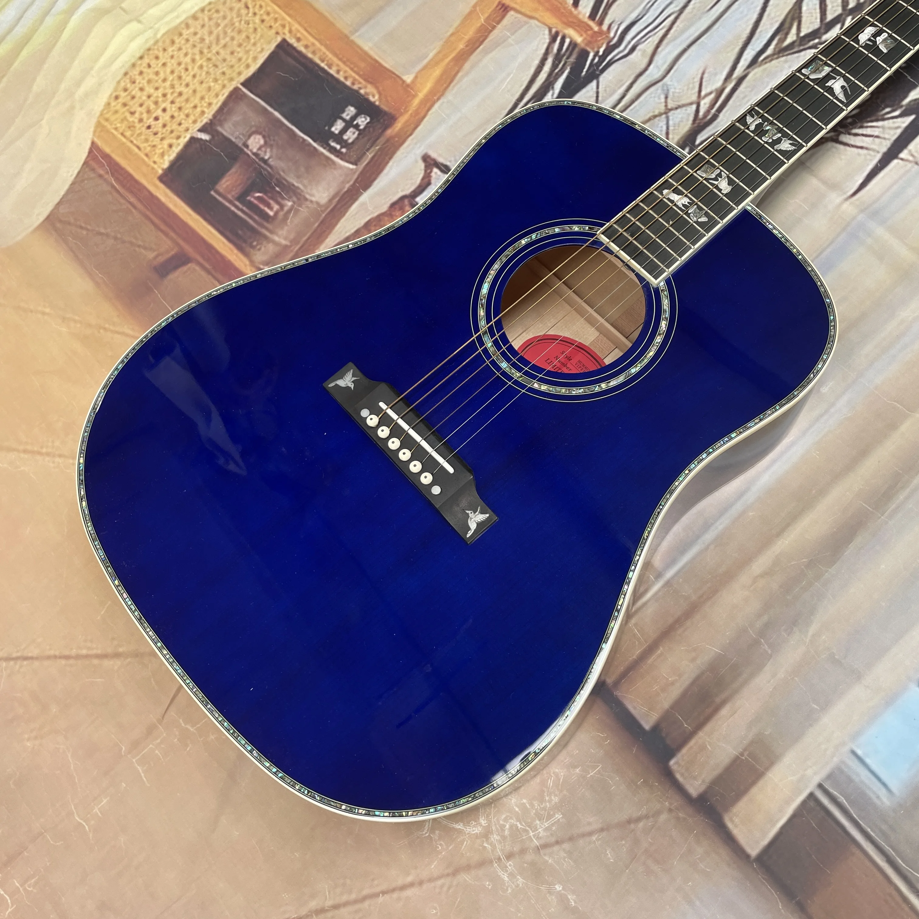 Entry-level blue carved acoustic guitar,stable and durable with balanced tone guitars,high appearance level performance guitarra
Entry-level blue carved acoustic guitar,stable and durable with balanced tone guitars,high appearance level performance guitarra