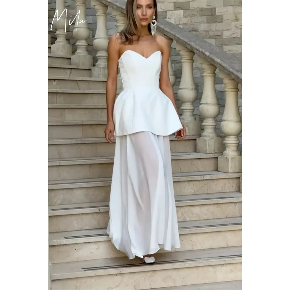 Mila Strapless Customized Chiffon Evening Dresses Sleeveless Prom Dress 2025 Elegant Floor-Length Wedding Party Formal Gowns
Mila Strapless Customized Chiffon Evening Dresses Sleeveless Prom Dress 2025 Elegant Floor-Length Wedding Party Formal Gowns